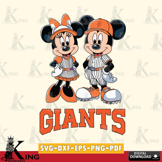 San Francisco Giants Mickey Minnie Sport SVG File, MLB for Cricut, Silhouette, Digital Download , file cut