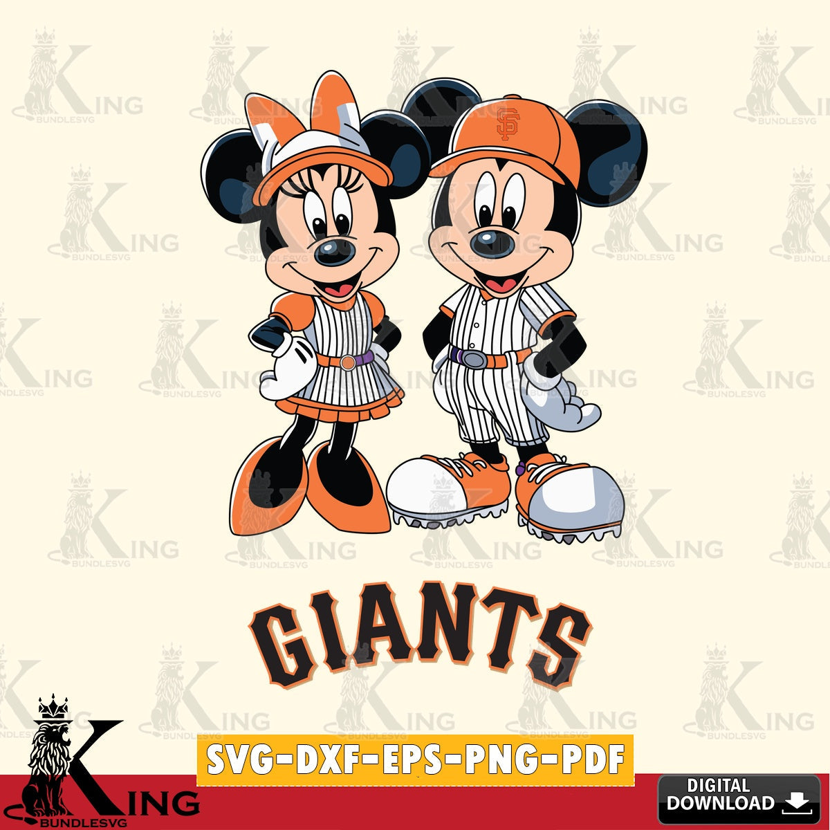 San Francisco Giants Mickey Minnie Sport SVG file , For Cricut,  File cut , Digital Download , PDF File, Cut Files