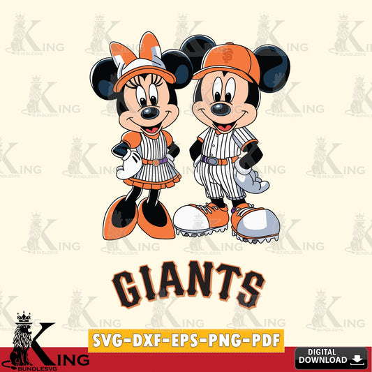 San Francisco Giants Mickey Minnie Sport SVG file , For Cricut,  File cut , Digital Download , PDF File, Cut Files