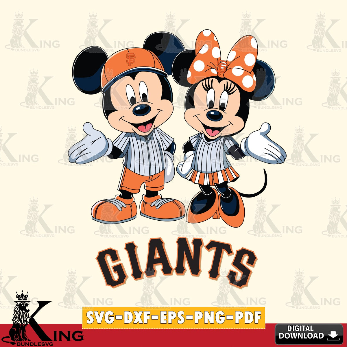 San Francisco Giants Mickey Minnie couple SVG file , For Cricut,  File cut , Digital Download , PDF File, Cut Files