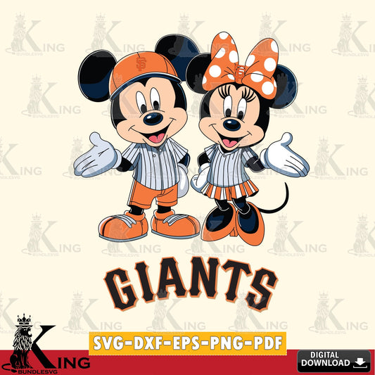 San Francisco Giants Mickey Minnie couple SVG file , For Cricut,  File cut , Digital Download , PDF File, Cut Files