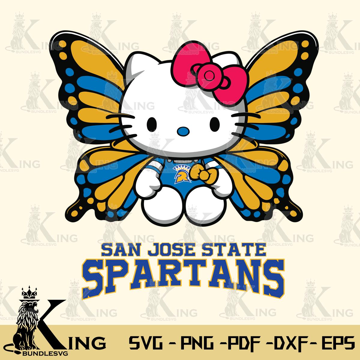 San José State Spartans Butterfly Kitty Delight Svg Eps Dxf Png File, Digital Download