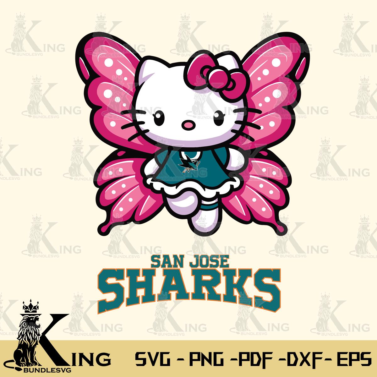 San Jose Sharks Hello Kitty Dreamscape Svg Eps Dxf Png File, Digital Download