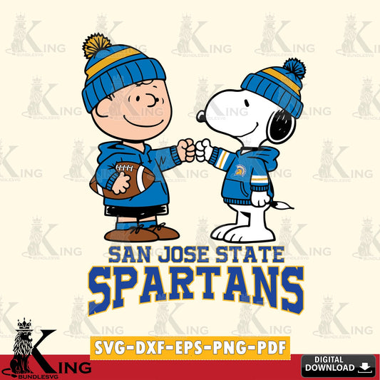 San José State Spartans CharlieBrown Football Fist Bump SVG, Cricut, Cut file  , Digital Download , Instant Download, Peanuts svg, NCAA svg, Football svg, Sport svg