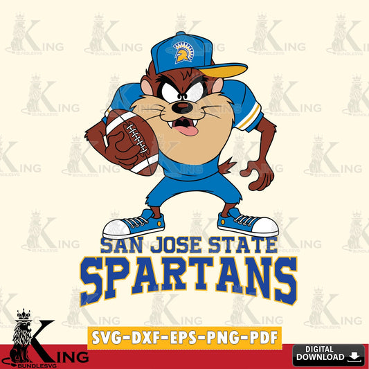 San José State Spartans Đồng phục bóng đá Taz SVG file, Cut file  , Digital Download , Instant Download, Taz svg, NCAA svg