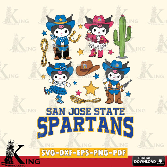 San José State Spartans Kuromi Cowboy Western SVG file, Cricut, Cut file  , Digital Download , Instant Download, Sanrio svg, Clipart