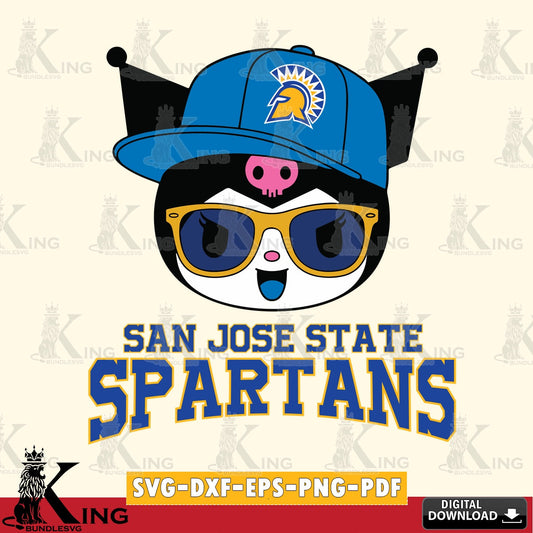 San José State Spartans Kuromi Football Cool SVG file, Cricut, Cut file  , Digital Download , Instant Download, Sanrio svg, Clipart