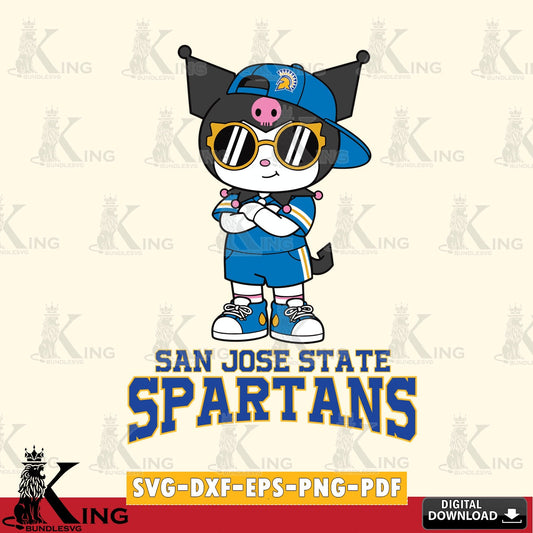 San José State Spartans Kuromi Football Jersey SVG file, Cricut, Cut file  , Digital Download , Instant Download, Sanrio svg, Clipart