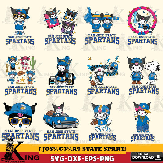 San José State Spartans Kuromi Football Jersey NCAA Bundle SVG file, Cricut, Cut file  , Digital Download , Instant Download, Sanrio svg, Clipart