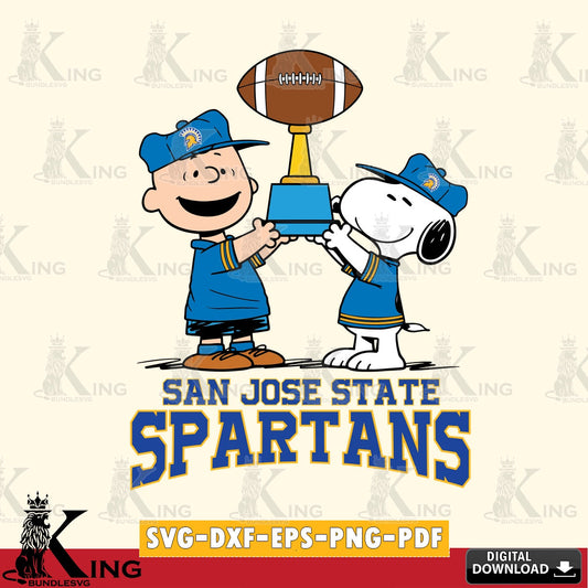 San José State Spartans Peanuts Football Trophy SVG, Cricut, Cut file  , Digital Download , Instant Download, Peanuts svg, NCAA svg, Football svg, Sport svg