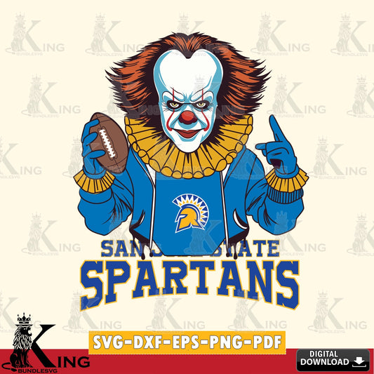 High-quality graphic of a San José State Spartans Pennywise Player Football, cut file ideal for vinyl projects and T-shirt