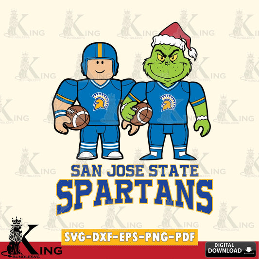 San José State Spartans Roblox & Grinch Football SVG file , NCAA Cricut,  File cut , Digital Download , PDF File