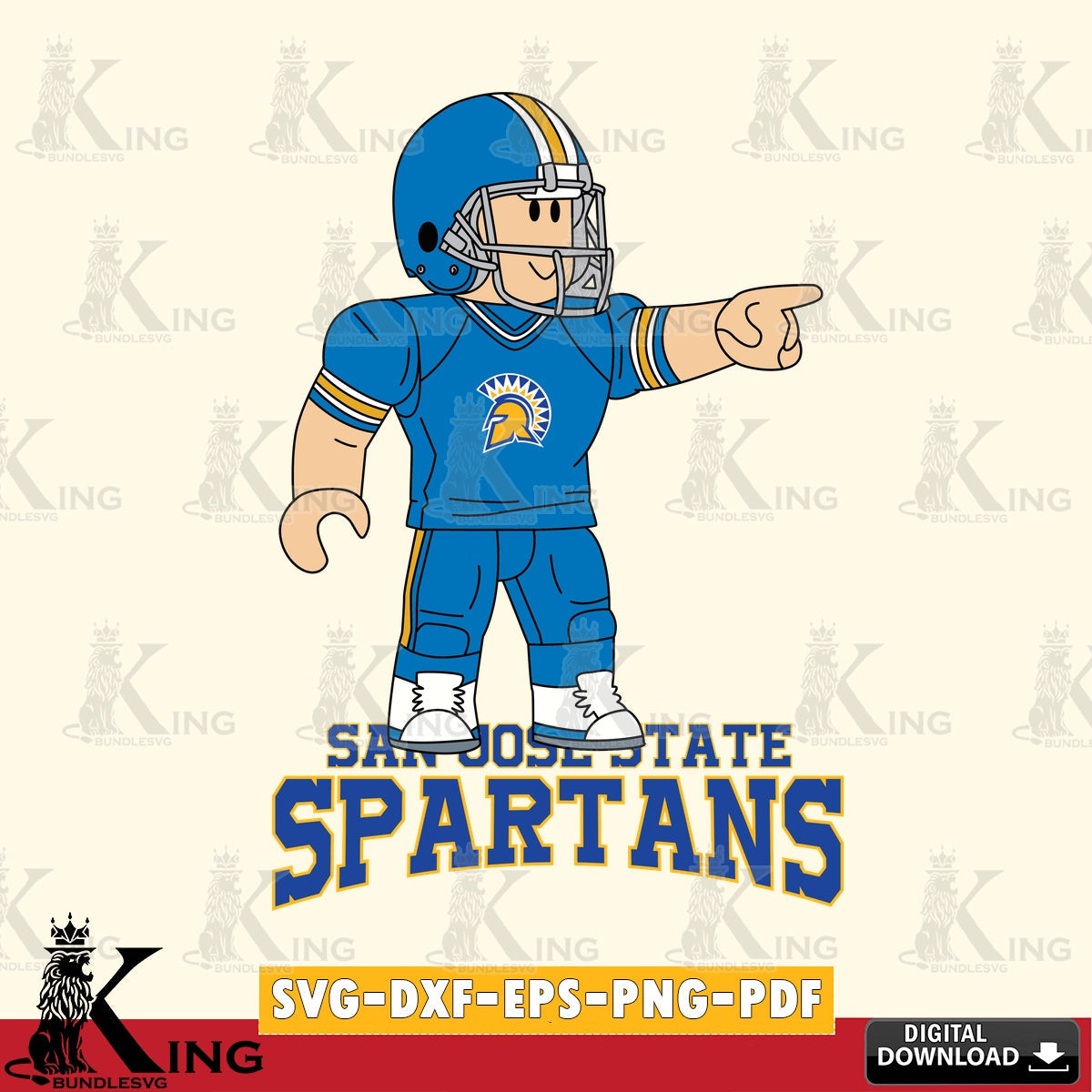 San José State Spartans Roblox Player Football SVG file , NCAA Cricut,  File cut , Digital Download , PDF File