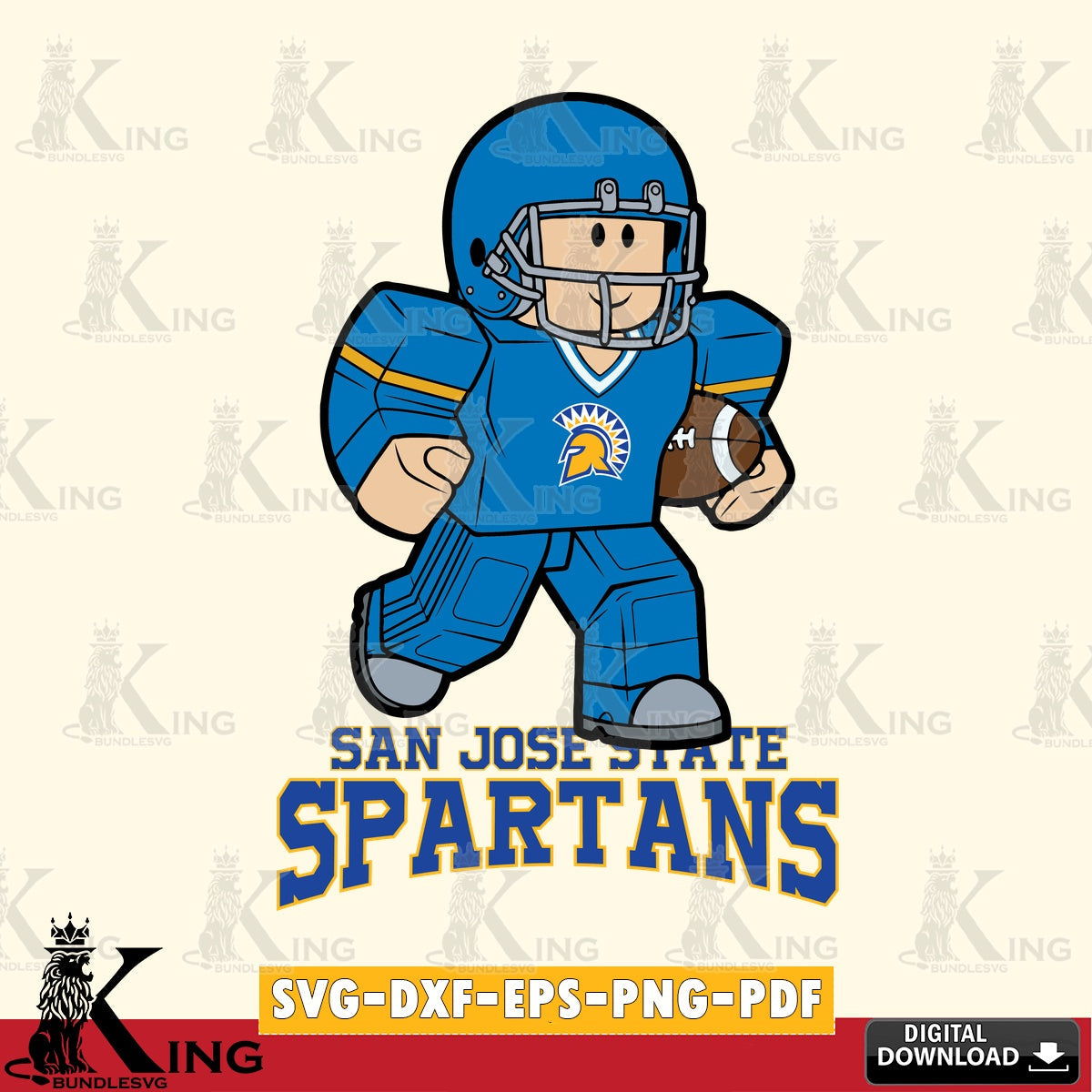 San José State Spartans Roblox Player Rugby SVG file , NCAA Cricut,  File cut , Digital Download , PDF File