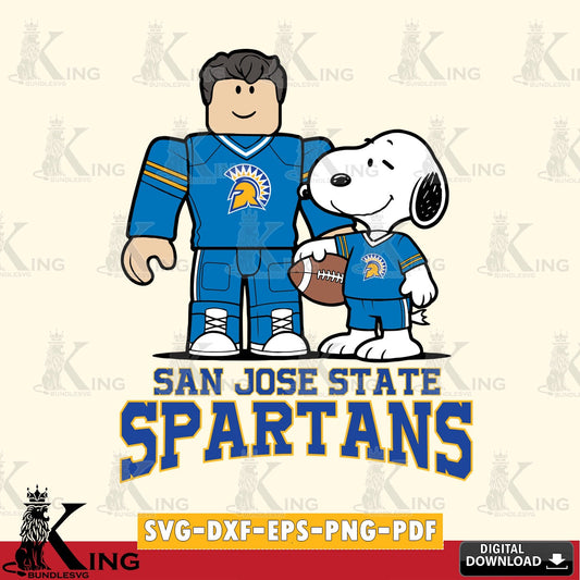 San José State Spartans Roblox & Snoopy Football SVG file , NCAA Cricut,  File cut , Digital Download , PDF File