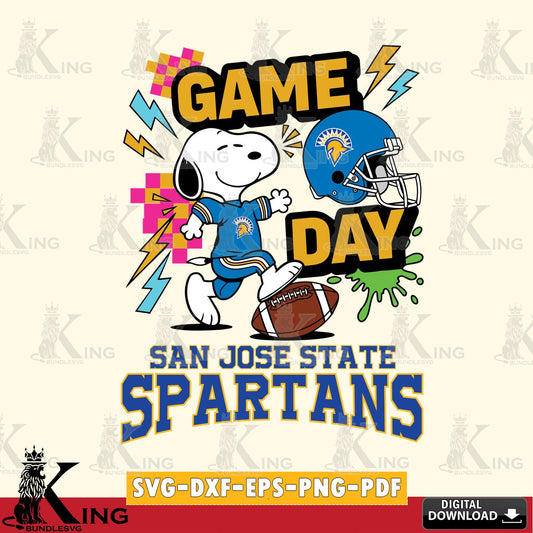 San José State Spartans Snoopy Game day SVG, Cricut, Cut file  , Digital Download , Instant Download, Peanuts svg, NCAA svg, Football svg, Sport svg
