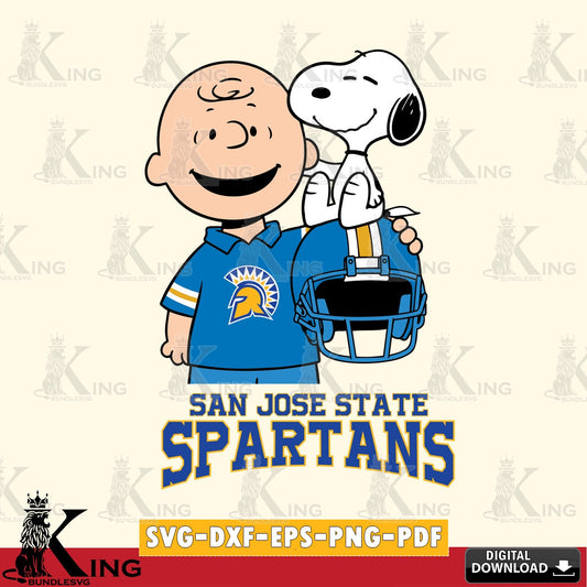 San José State Spartans Snoopy On Helmet SVG, Cricut, Cut file  , Digital Download , Instant Download, Peanuts svg, NCAA svg, Football svg, Sport svg