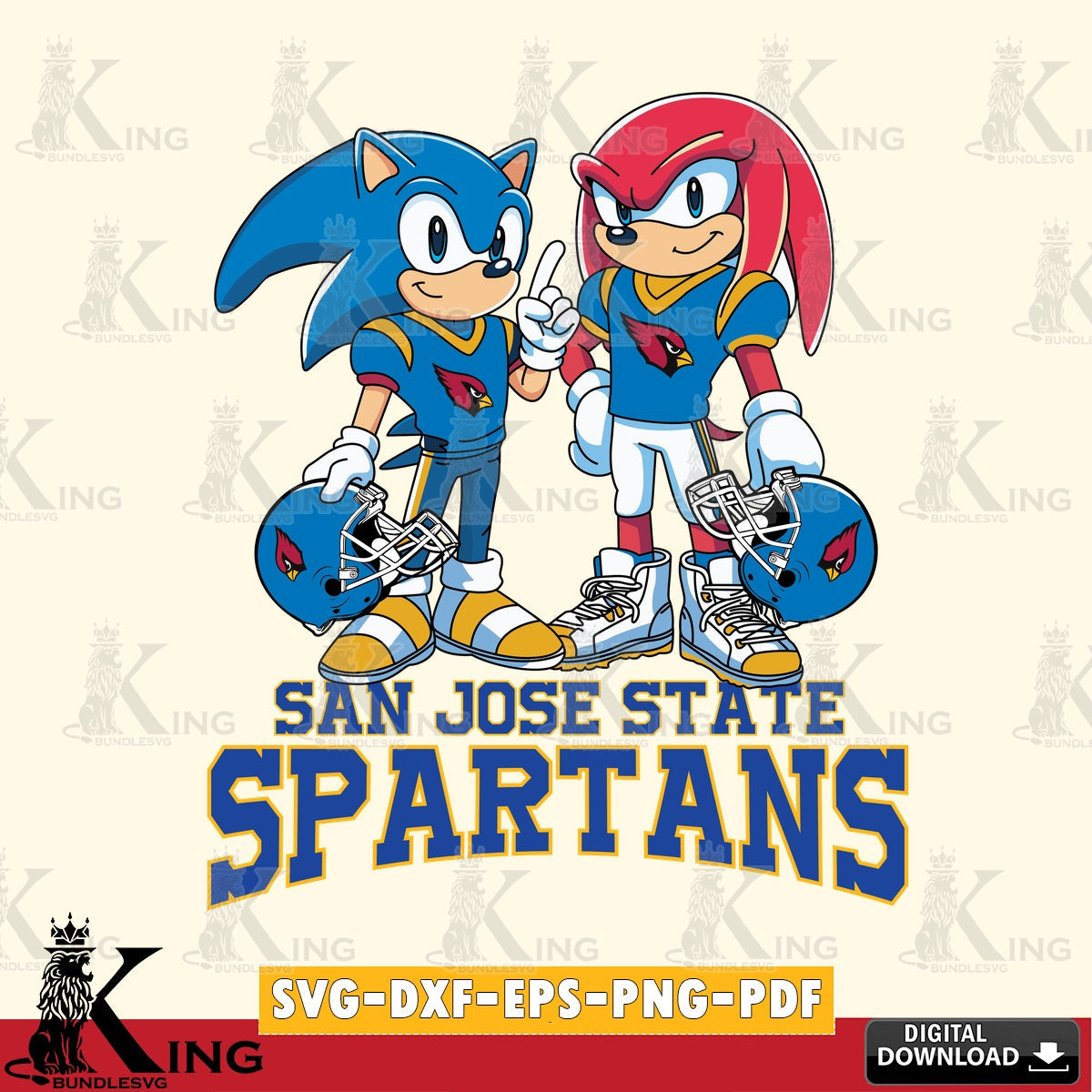 San José State Spartans Sonic And Knuckles Football SVG file, Vector , Digital Download , PDF File , Instant Download