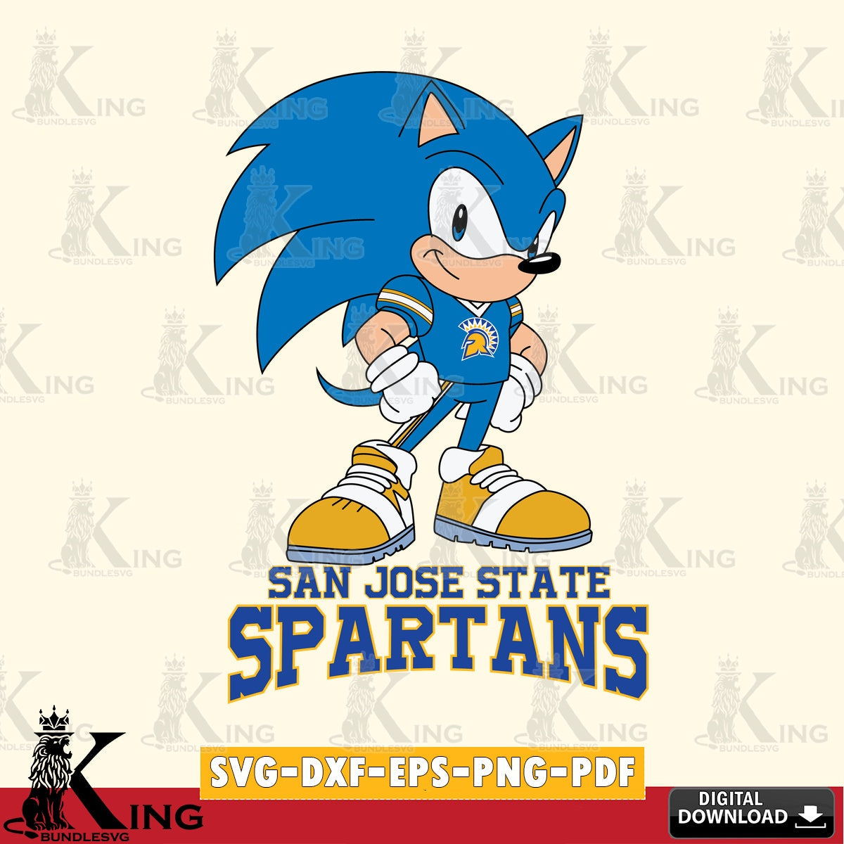 San José State Spartans Sonic Football Star Mascot SVG file, Vector , Digital Download , PDF File , Instant Download