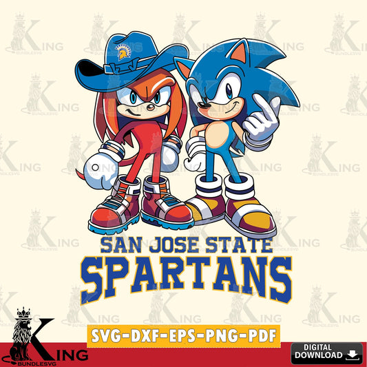 San José State Spartans Sonic & Knuckles Football Mascot SVG file, Vector , Digital Download , PDF File , Instant Download