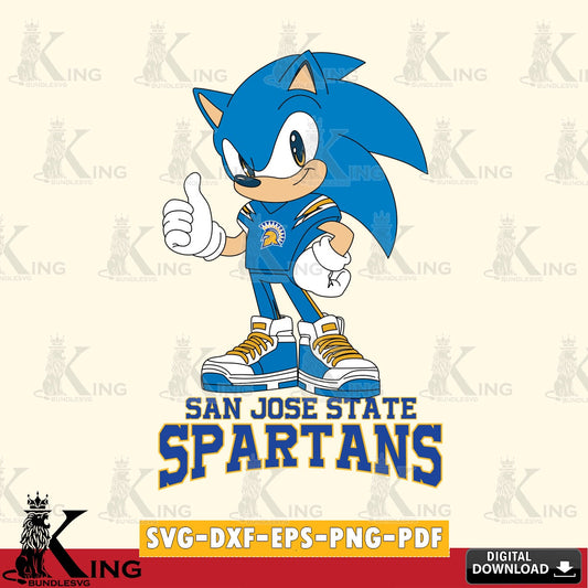 San José State Spartans Sonic Like Football SVG file, Vector , Digital Download , PDF File , Instant Download