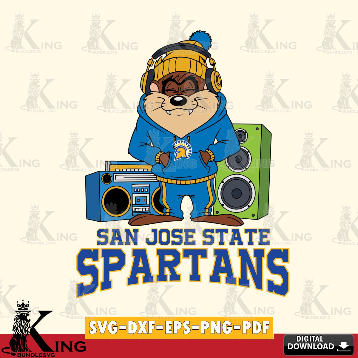 San José State Spartans Taz Hip Hop SVG file, Cut file  , Digital Download , Instant Download, Taz svg, NCAA svg