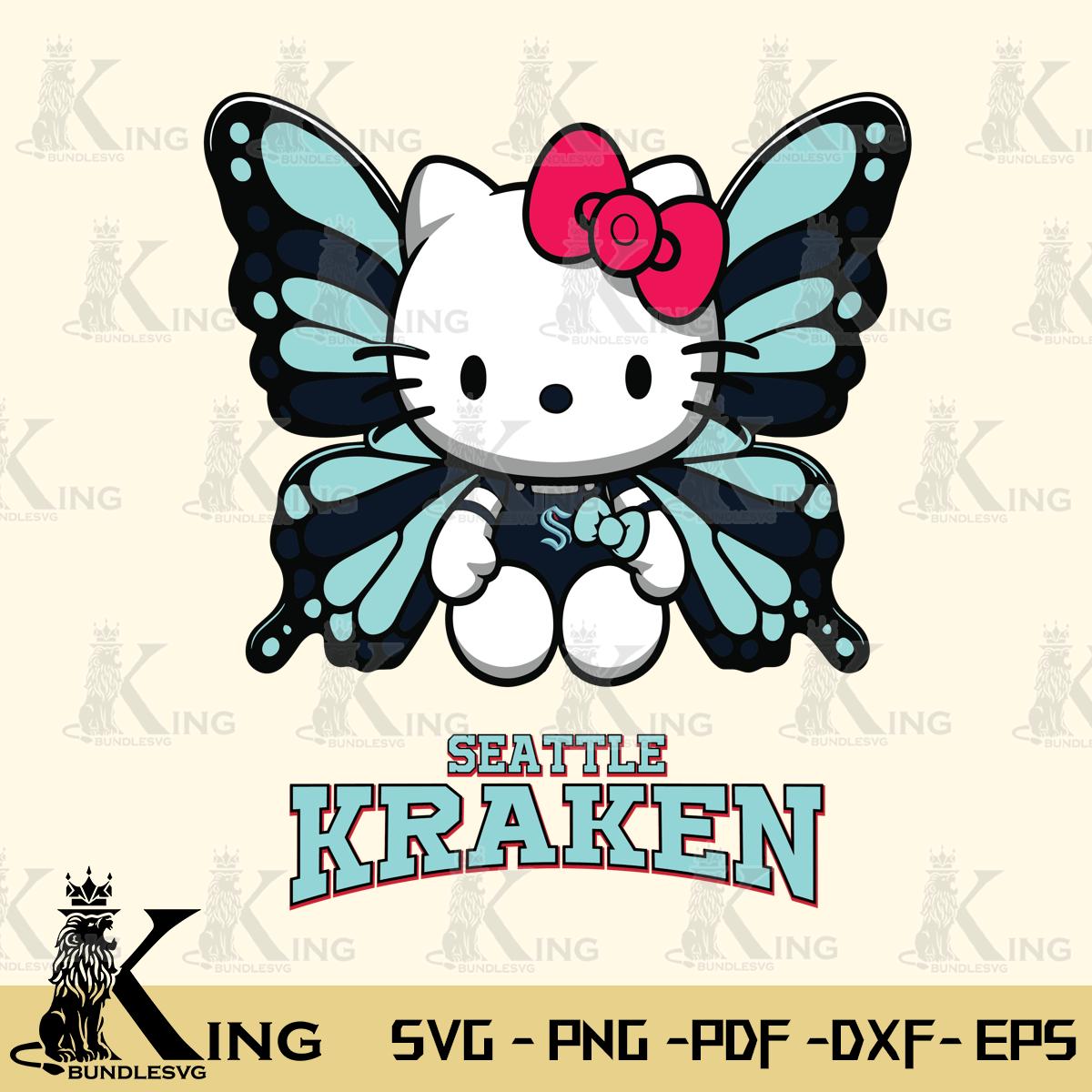 Seattle Kraken Butterfly Kitty Delight Svg Eps Dxf Png File, Digital Download