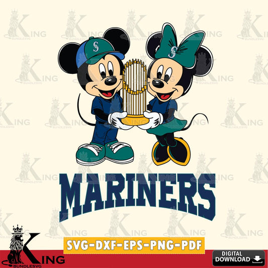 Seattle Mariners Mickey Minnie Mouse Champions SVG File, MLB for Cricut, Silhouette, Digital Download , file cut