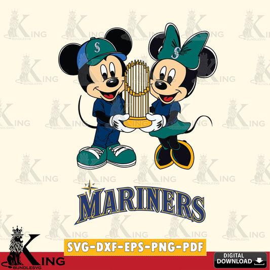 Seattle Mariners Mickey Minnie Mouse Champions SVG file , For Cricut,  File cut , Digital Download , PDF File, Cut Files