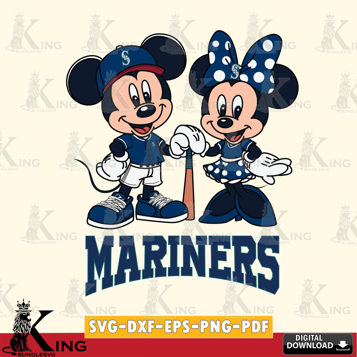 Seattle Mariners Mickey Minnie Mouse Sport SVG File, MLB for Cricut, Silhouette, Digital Download , file cut