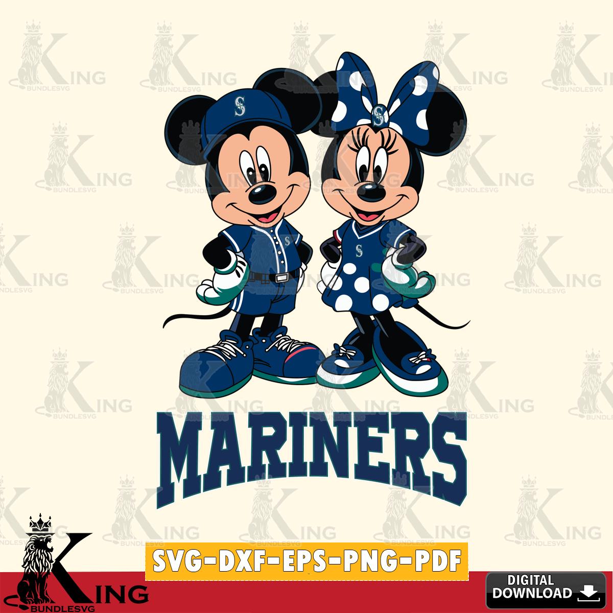 Seattle Mariners Mickey Minnie Mouse couple sport SVG File, MLB for Cricut, Silhouette, Digital Download , file cut