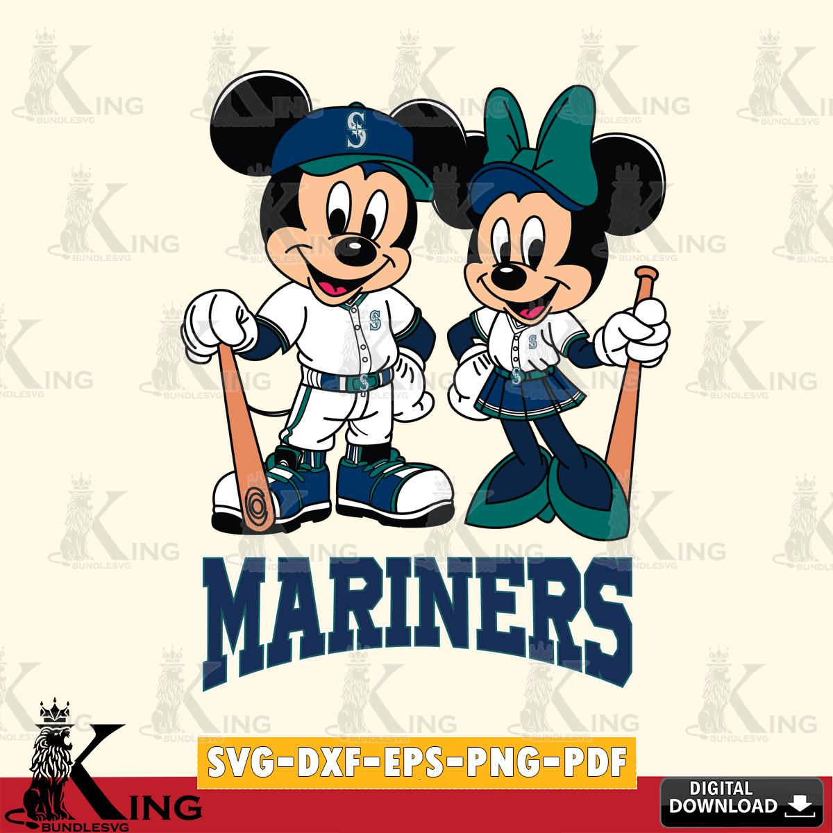 Seattle Mariners Mickey Minnie Mouse player SVG File, MLB for Cricut, Silhouette, Digital Download , file cut