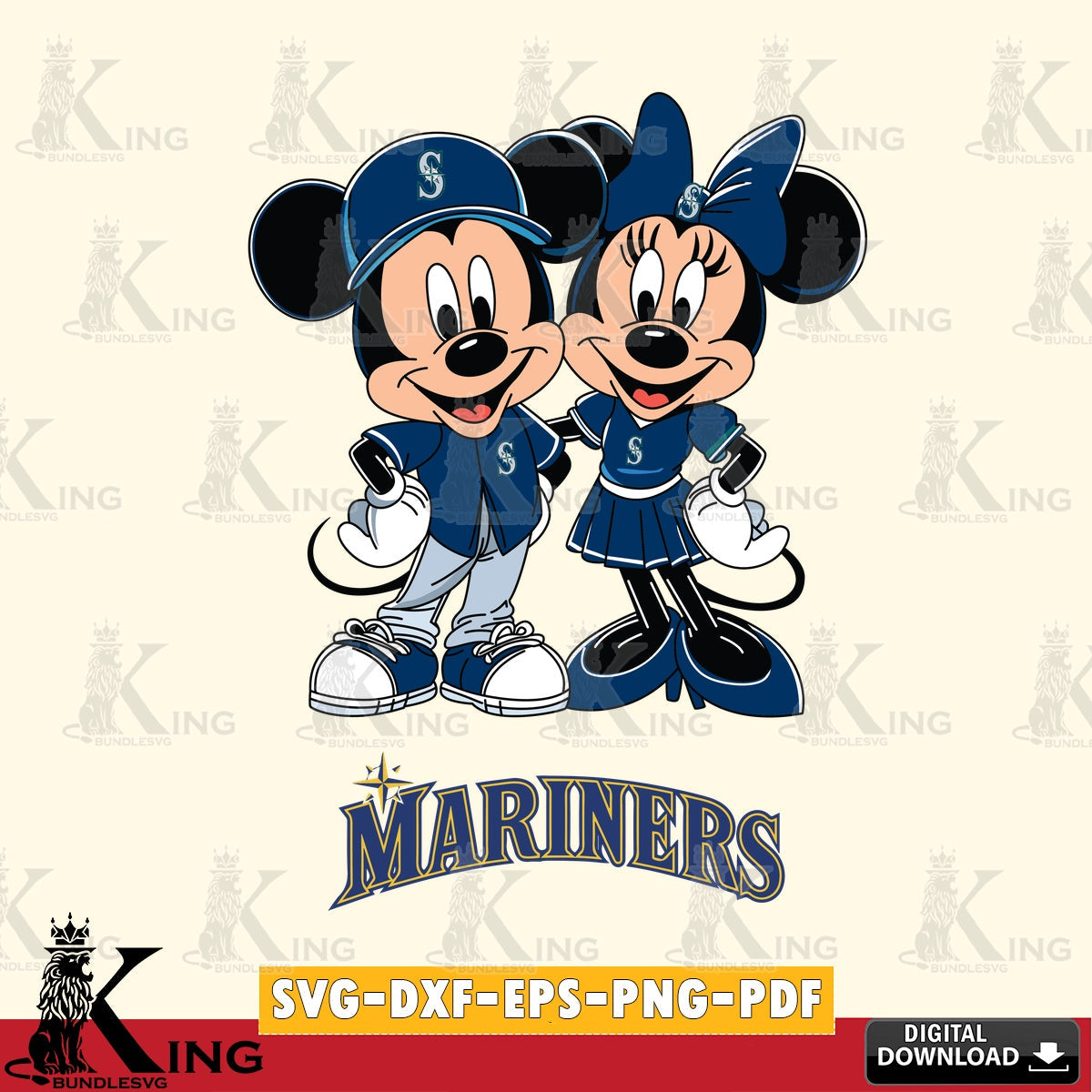 Seattle Mariners Mickey Minnie Mouse smile SVG file , For Cricut,  File cut , Digital Download , PDF File, Cut Files