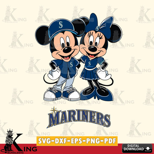 Seattle Mariners Mickey Minnie Mouse smile SVG file , For Cricut,  File cut , Digital Download , PDF File, Cut Files