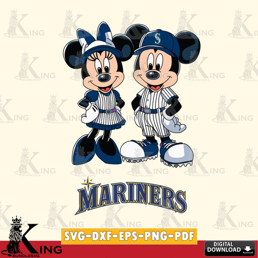 Seattle Mariners Mickey Minnie Sport SVG file , For Cricut,  File cut , Digital Download , PDF File, Cut Files