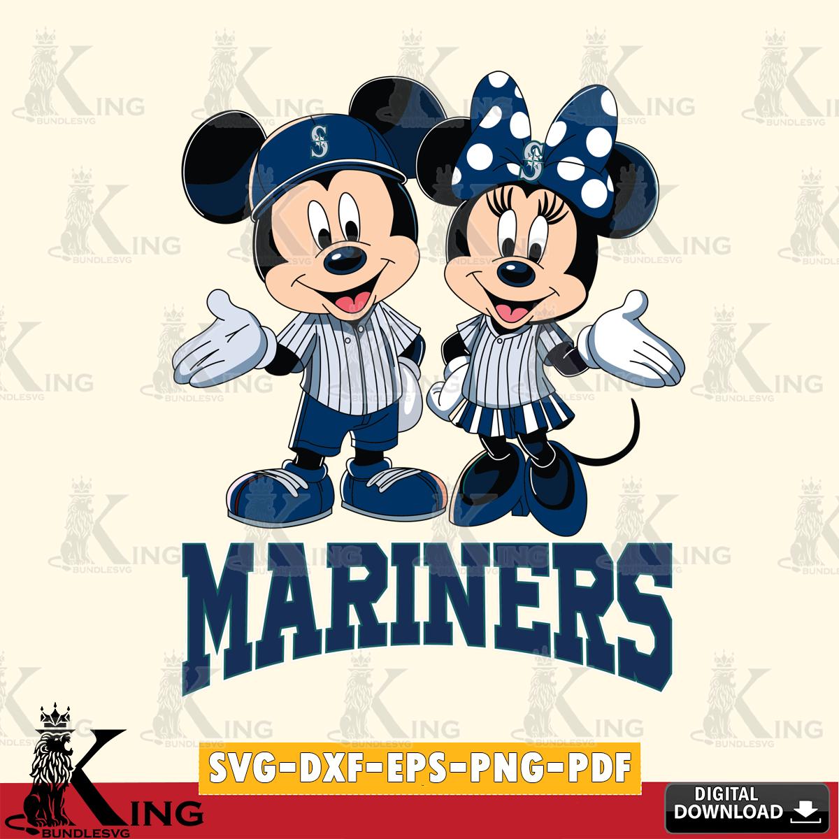 Seattle Mariners Mickey Minnie couple SVG File, MLB for Cricut, Silhouette, Digital Download , file cut