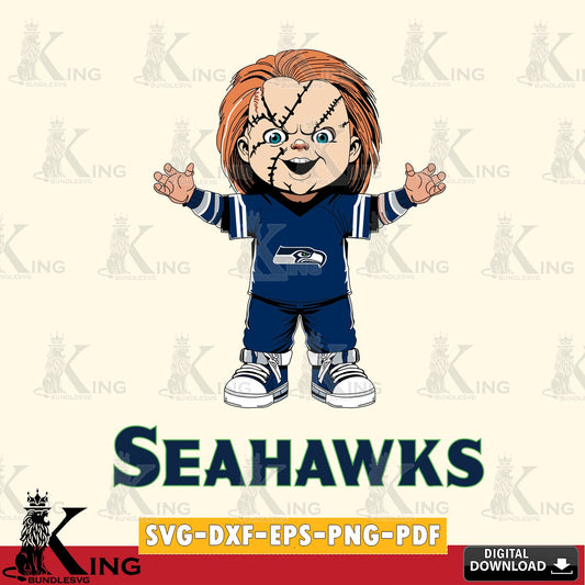 Detailed illustration of a Seattle Seahawks Chucky football, a high-quality vector for DIY scrapbooking and home decor