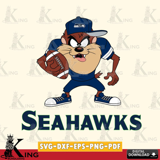 Seattle Seahawks Đồng phục bóng đá Taz Cut file  , Digital Download , Instant Download, Looney Tunes svg, Football svg