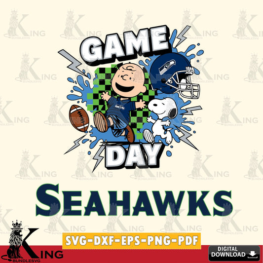 Seattle Seahawks Game Day Peanuts Cricut file , Cut file  , Digital Download , PDF File , Instant Download