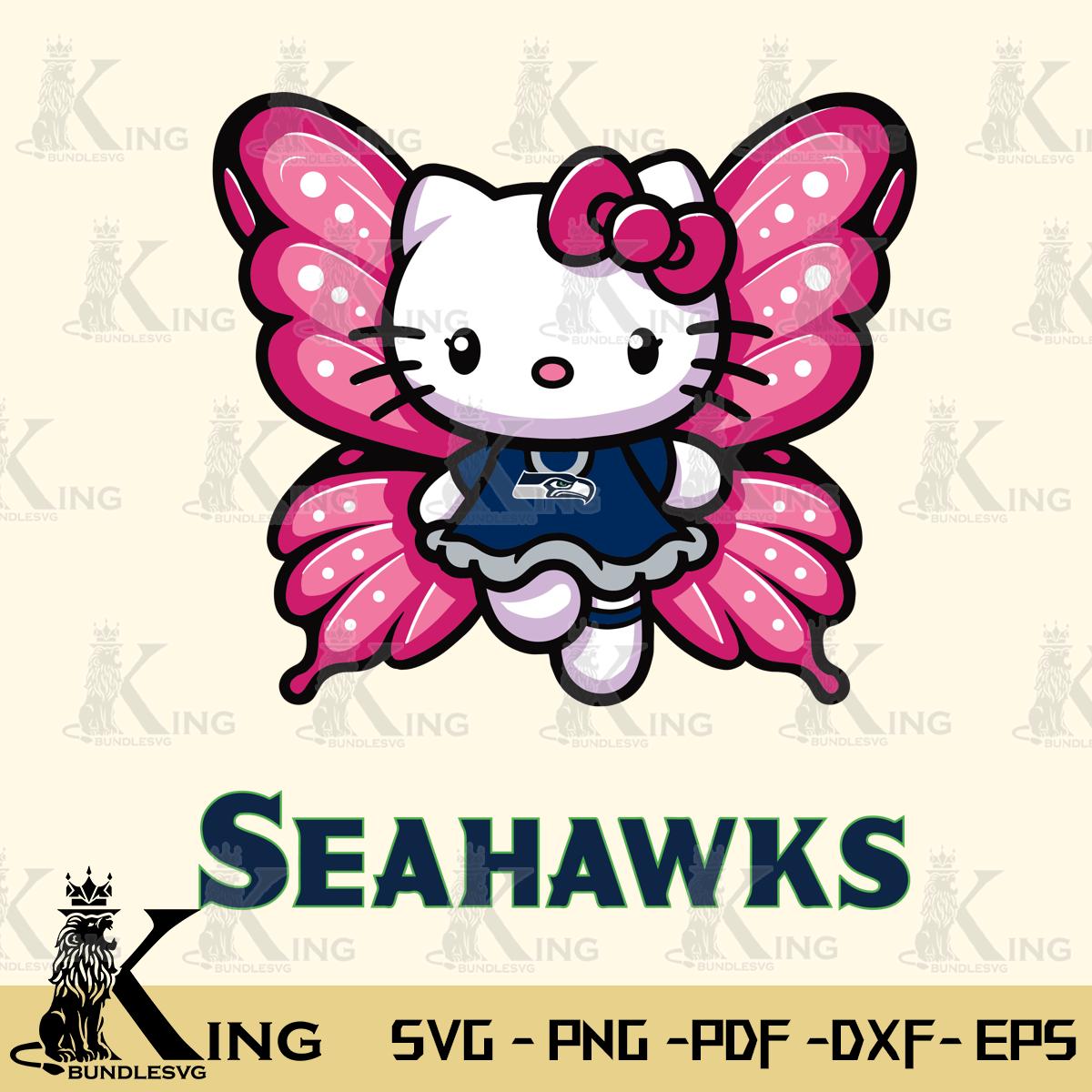 Seattle Seahawks Hello Kitty Dreamscape Svg Eps Dxf Png File, Digital Download