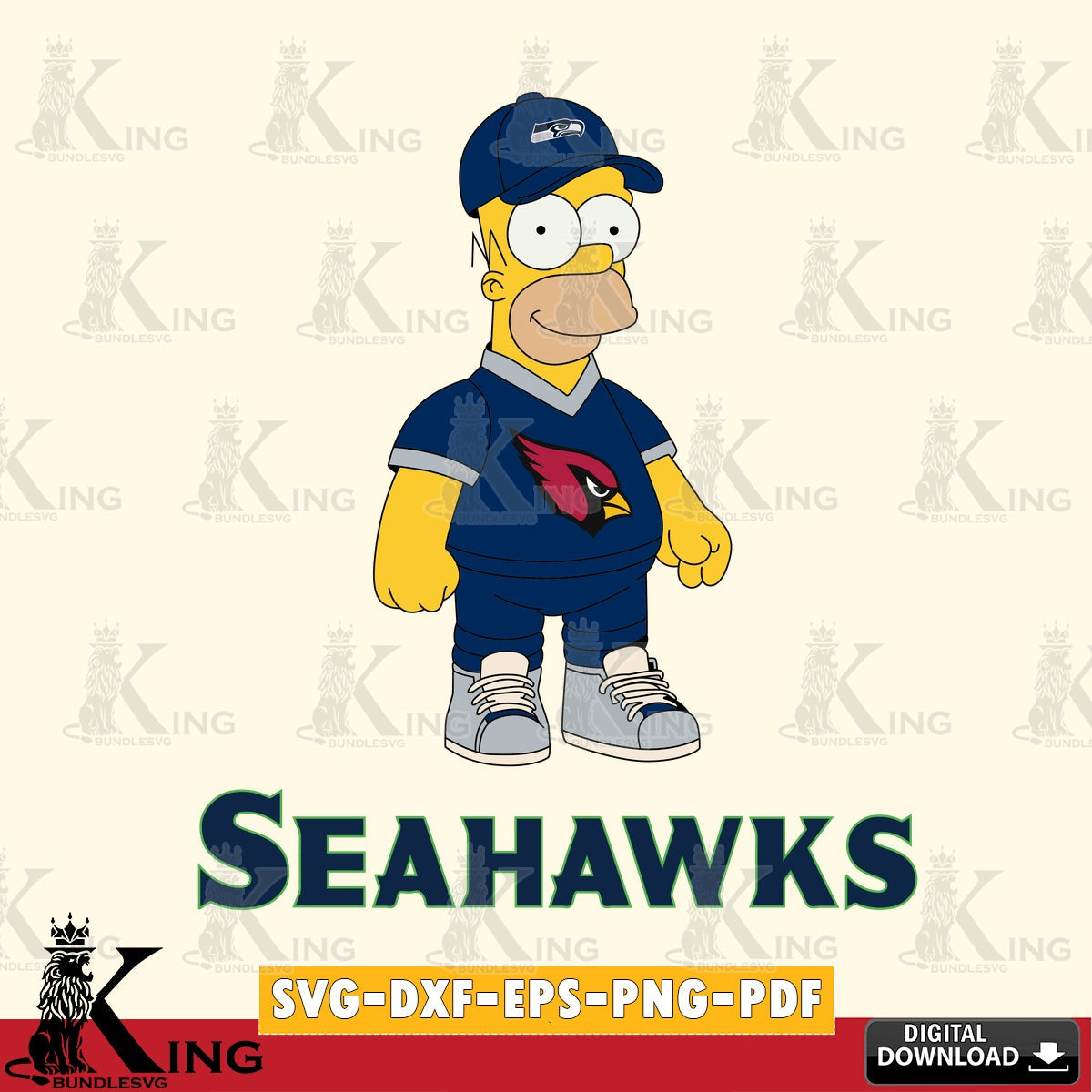 Modern graphic depicting Seattle Seahawks Homer Simpson Football, a digital file for silhouette cameo and cricut projects