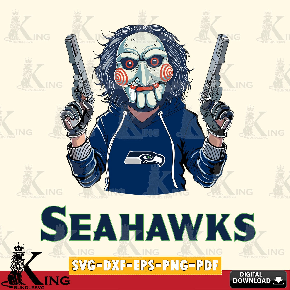 Printable art of Seattle Seahawks Jigsaw Billy Football for Cricut, NFL cut, SVG PNG files perfect for Cricut and Silhouette