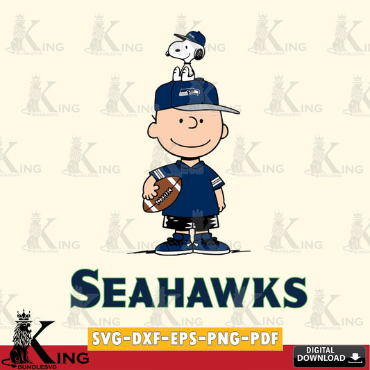 Seattle Seahawks Peanuts Football Rugby Cricut file , Cut file  , Digital Download , PDF File , Instant Download