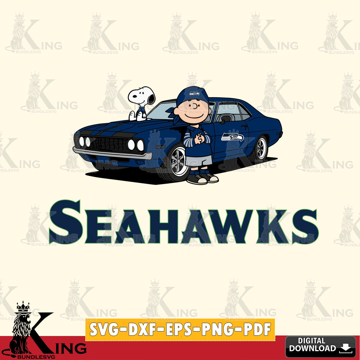 Seattle Seahawks Peanuts Muscle Car Cricut file , Cut file  , Digital Download , PDF File , Instant Download