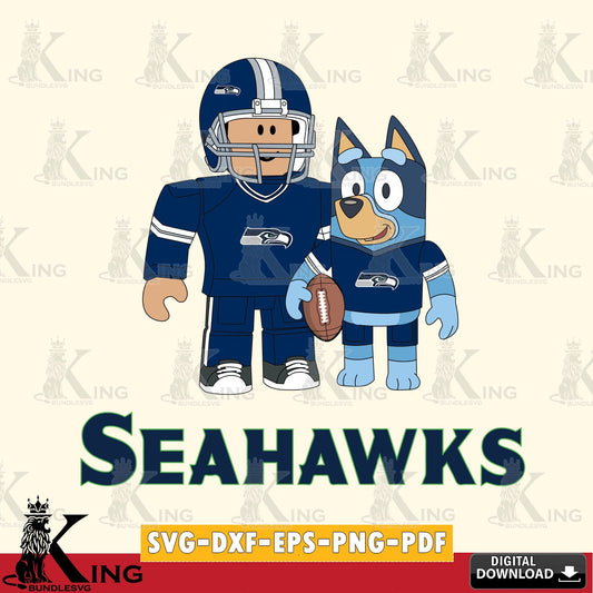 Seattle Seahawks Roblox & Bluey Football SVG file , Cricut, NFL  File cut , Digital Download , PDF File