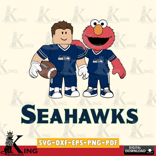 Seattle Seahawks Roblox & Elmo Football SVG file , Cricut, NFL  File cut , Digital Download , PDF File