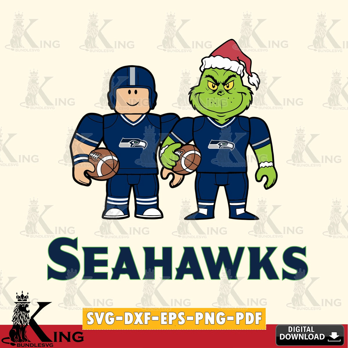 Seattle Seahawks Roblox & Grinch Football SVG file , Cricut, NFL  File cut , Digital Download , PDF File