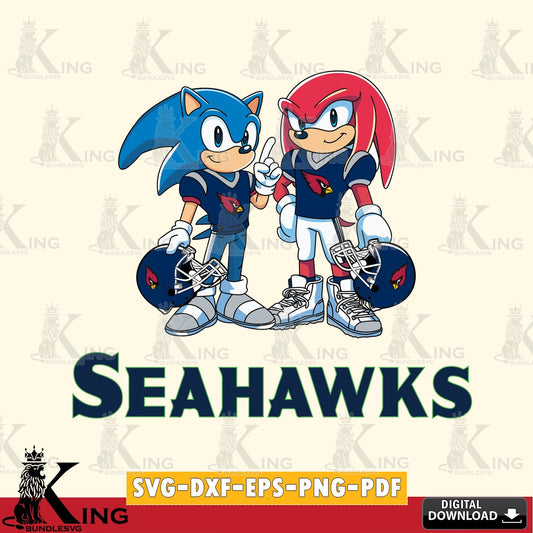 Seattle Seahawks Sonic And Knuckles Football SVG file, Vector , Digital Download , PDF File , Instant Download