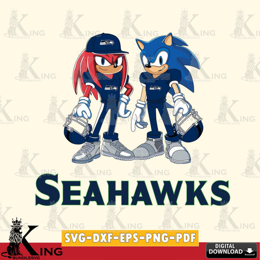 Seattle Seahawks Sonic And Knuckles Player Football SVG file, Vector , Digital Download , PDF File , Instant Download