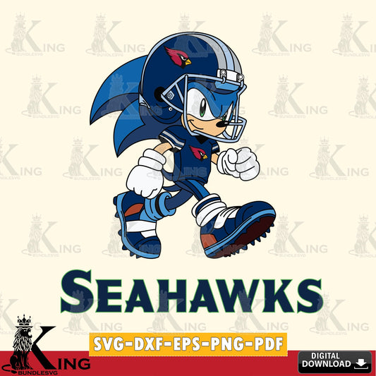 Eye-catching graphic of a Seattle Seahawks Sonic Ready Football, vector art for engraving, cutting, and printing.